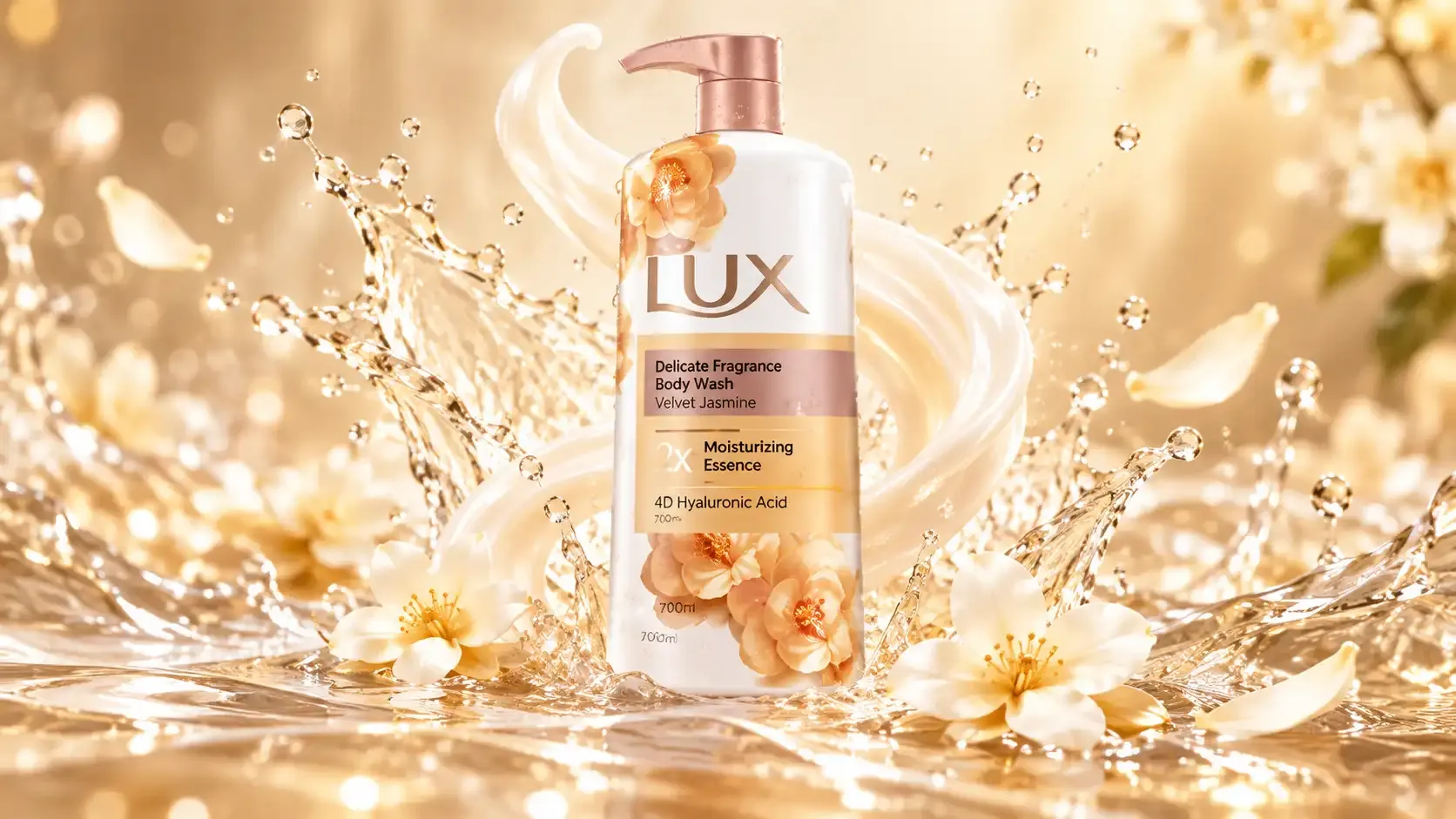 لوكس غسول جسم مرطب 700 مل Velvet Jasmine: الفوائد وطريقة الاستخدام 4 عبوة لوكس غسول جسم مرطب Velvet Jasmine 700 مل في عرض بصري أنيق للبشرة الناعمة